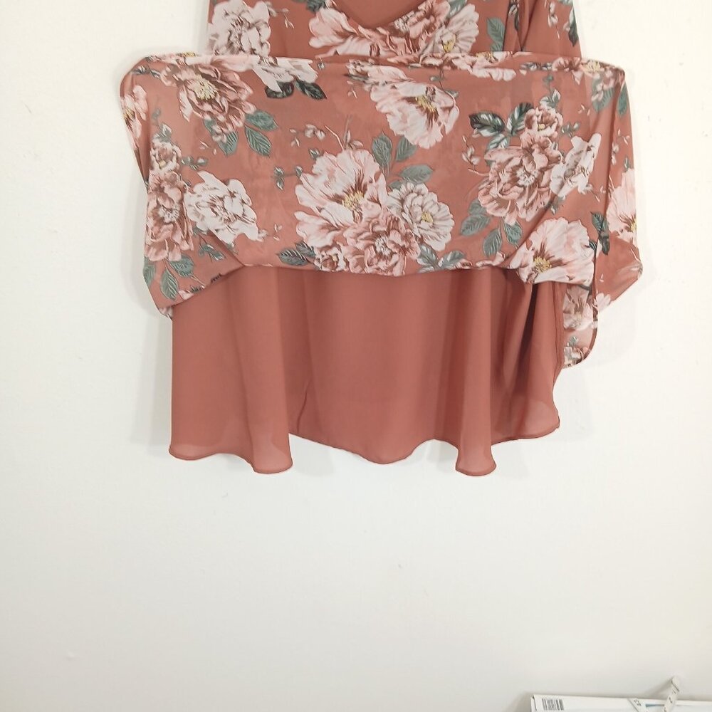 Torrid Women’s 2X Chiffon Layered Tank – Floral Print Sleeveless Blouse - Picture 7 of 8